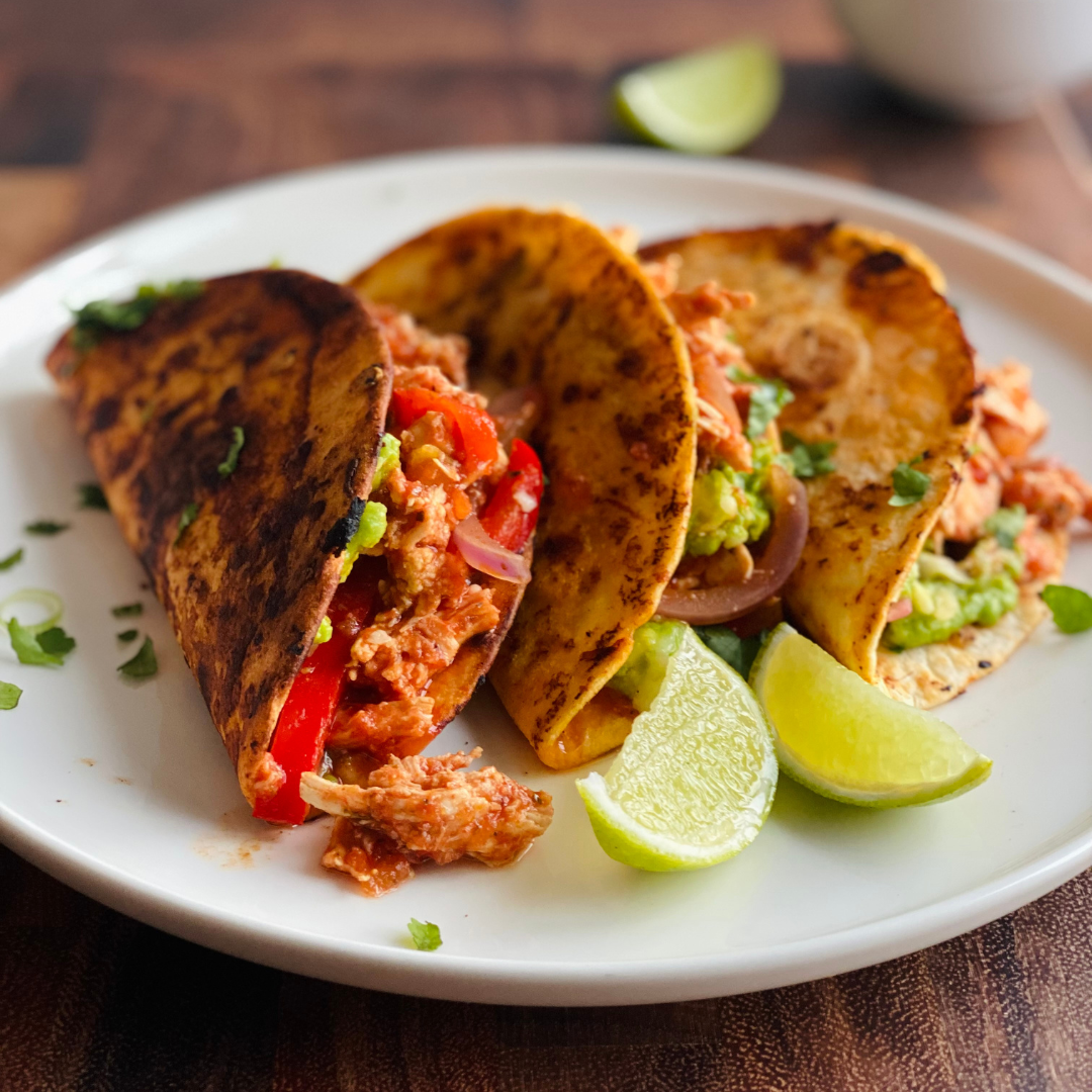 Crispy Pulled Chicken Tacos